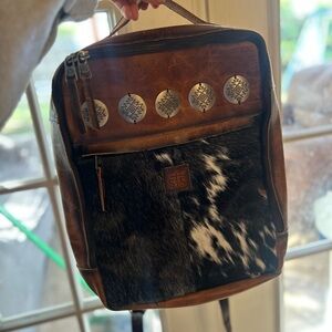 STS Ranchwear Leather and Patterned Backpack